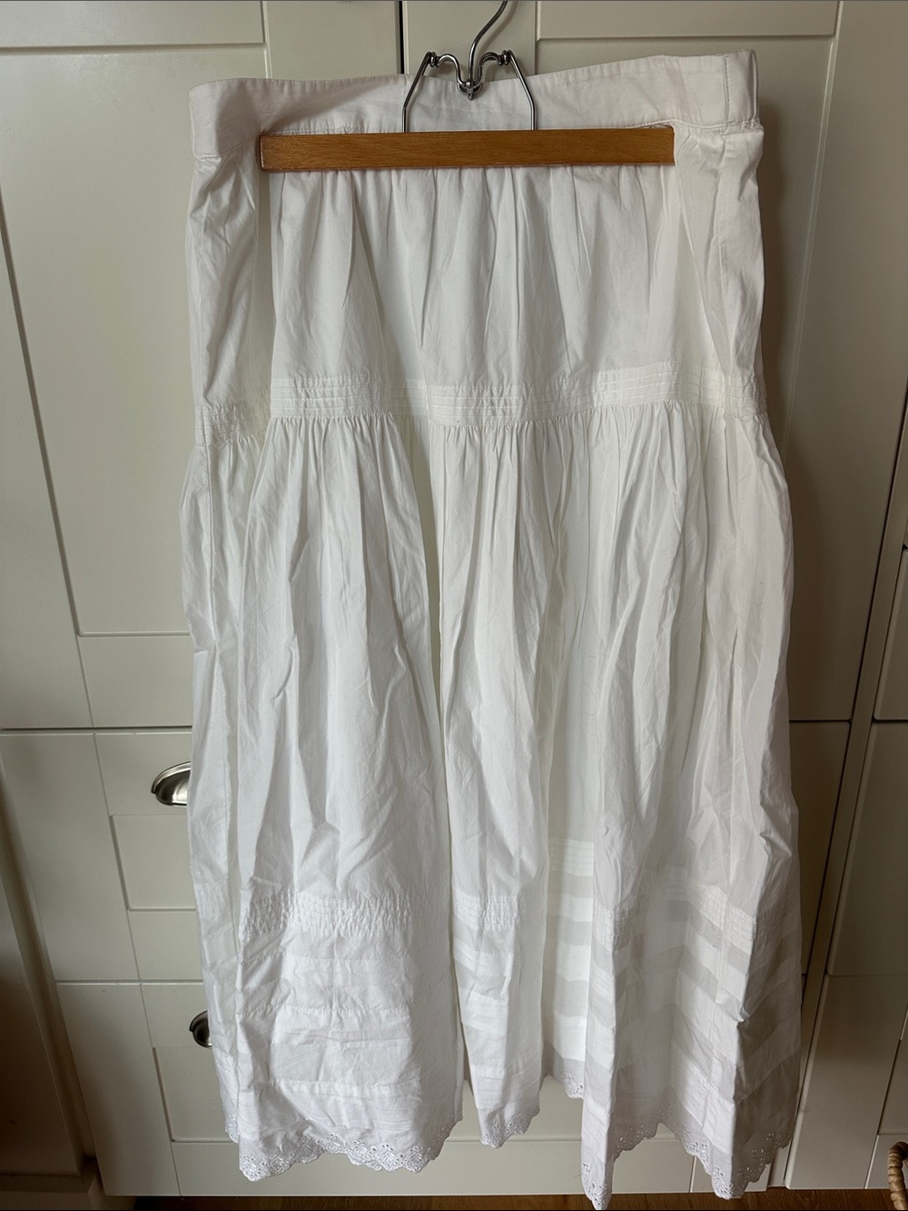 Quince White Tiered Maxi Skirt